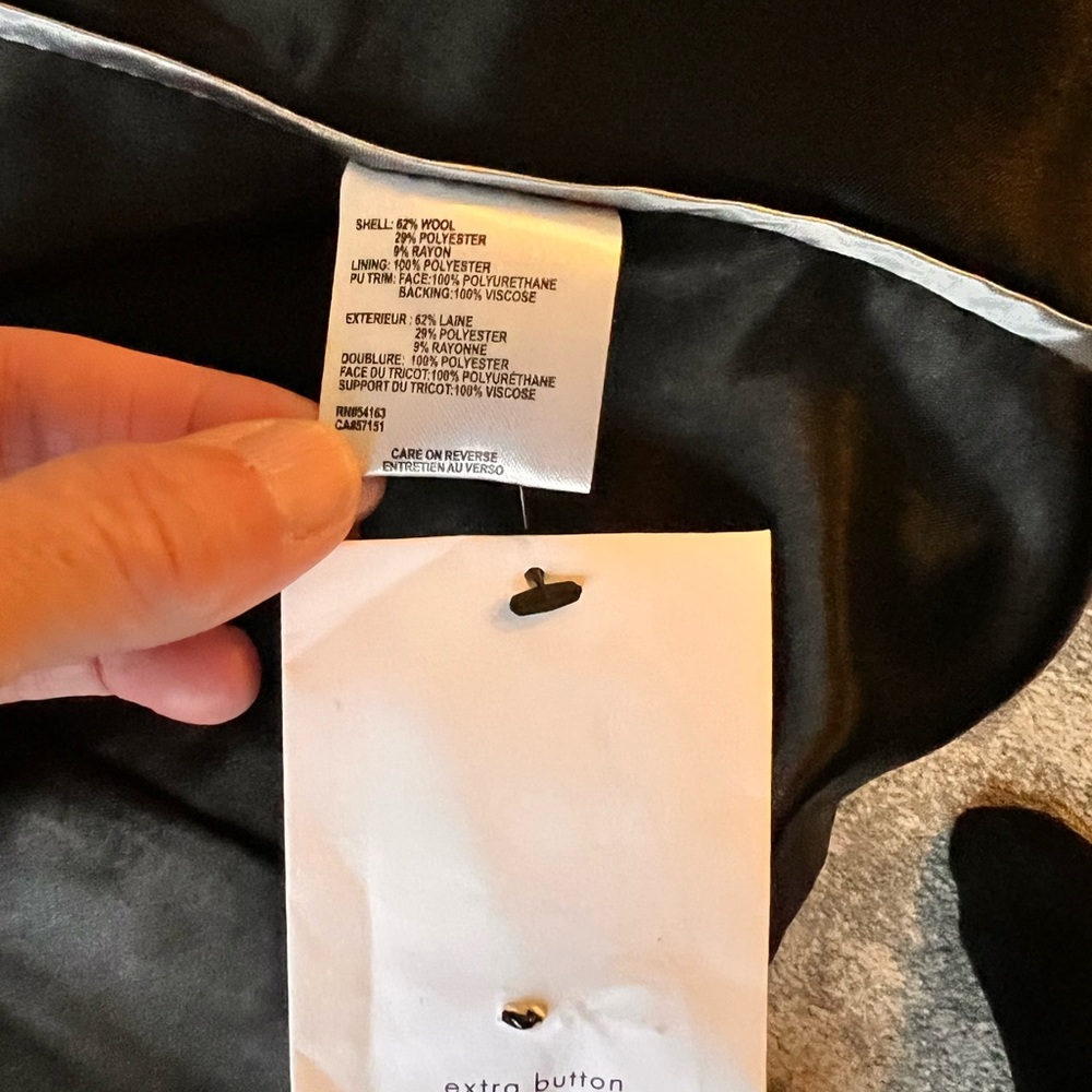 Calvin Klein Black Double-Breasted Trench Coat - Picture 6 of 9